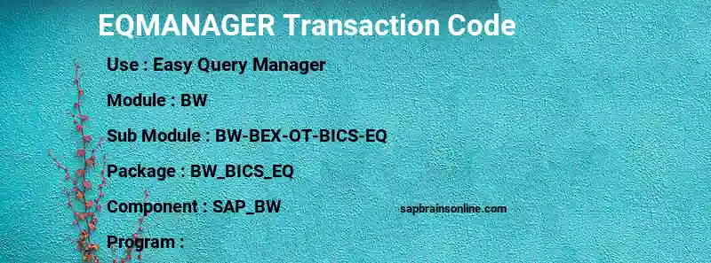SAP EQMANAGER transaction code