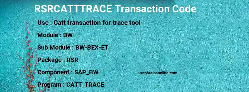 SAP RSRCATTTRACE transaction code