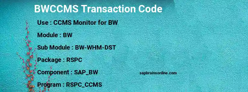 SAP BWCCMS transaction code