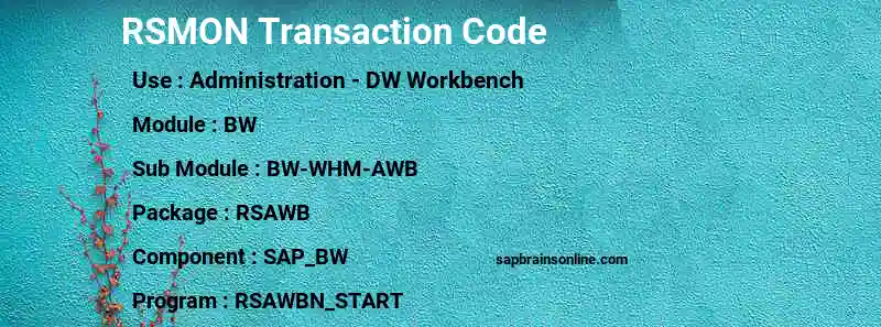 SAP RSMON transaction code