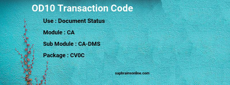 SAP OD10 transaction code