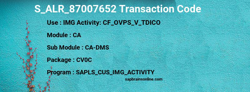 SAP S_ALR_87007652 transaction code