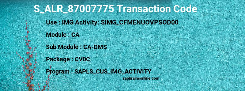 SAP S_ALR_87007775 transaction code