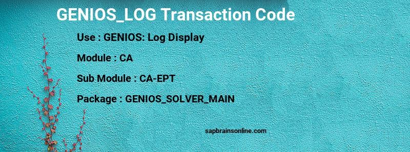 SAP GENIOS_LOG transaction code