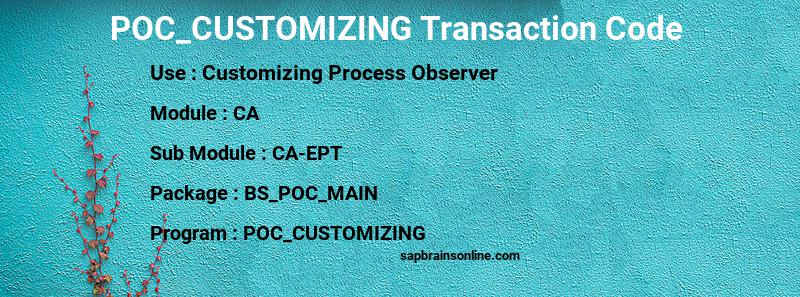 SAP POC_CUSTOMIZING transaction code