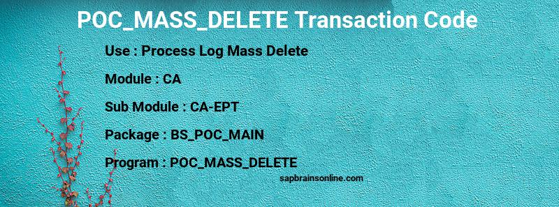 SAP POC_MASS_DELETE transaction code