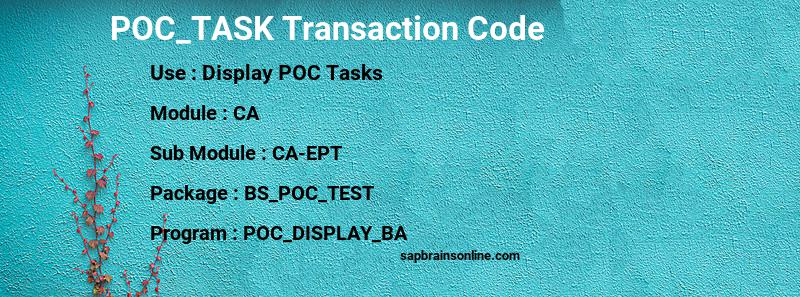 SAP POC_TASK transaction code