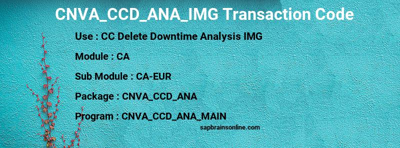 SAP CNVA_CCD_ANA_IMG transaction code