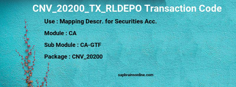 SAP CNV_20200_TX_RLDEPO transaction code
