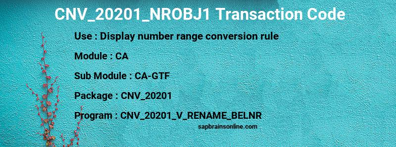 SAP CNV_20201_NROBJ1 transaction code