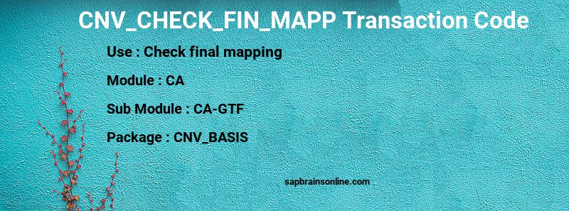 SAP CNV_CHECK_FIN_MAPP transaction code