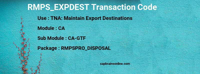 SAP RMPS_EXPDEST transaction code