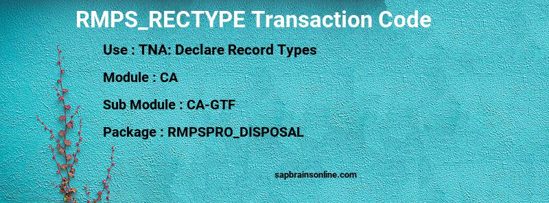 SAP RMPS_RECTYPE transaction code