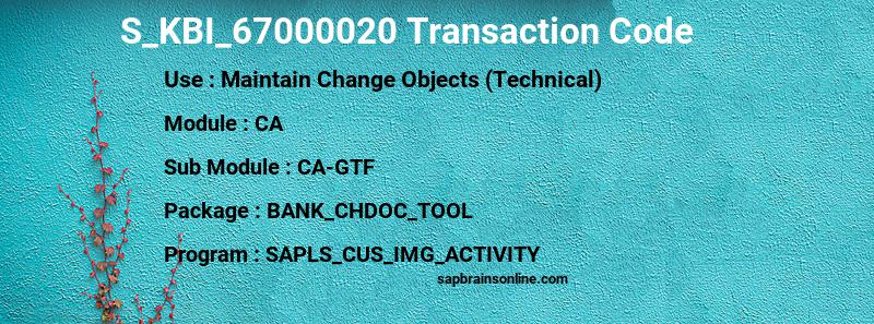 SAP S_KBI_67000020 transaction code