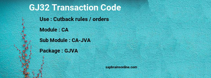 SAP GJ32 transaction code
