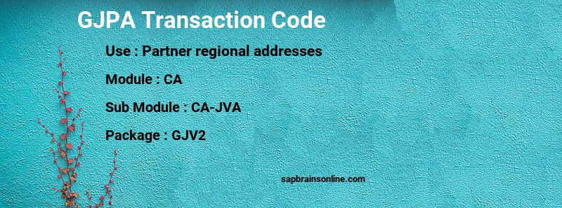 SAP GJPA transaction code