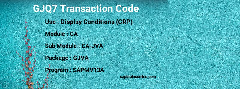 SAP GJQ7 transaction code