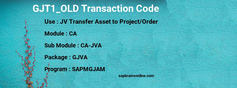 SAP GJT1_OLD transaction code