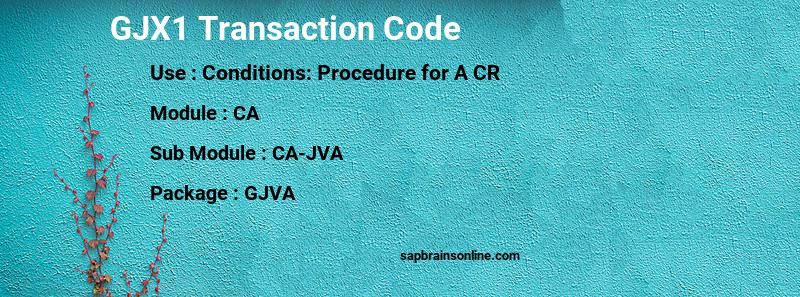 SAP GJX1 transaction code