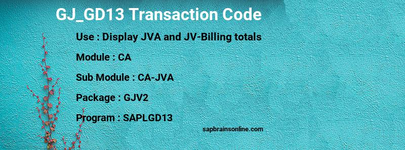SAP GJ_GD13 transaction code