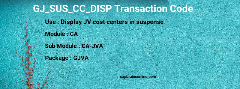 SAP GJ_SUS_CC_DISP transaction code