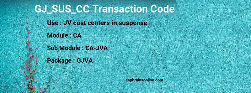 SAP GJ_SUS_CC transaction code