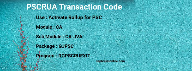 SAP PSCRUA transaction code