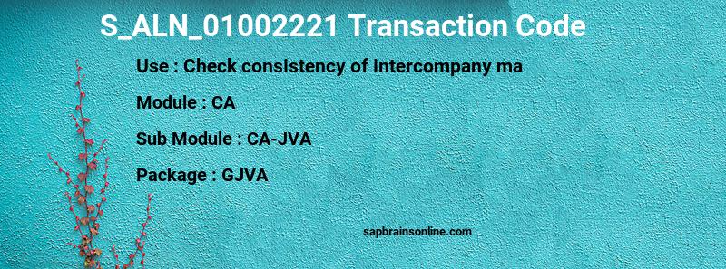 SAP S_ALN_01002221 transaction code