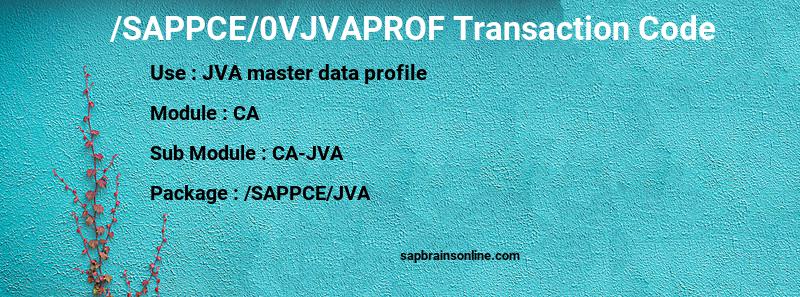 SAP /SAPPCE/0VJVAPROF transaction code