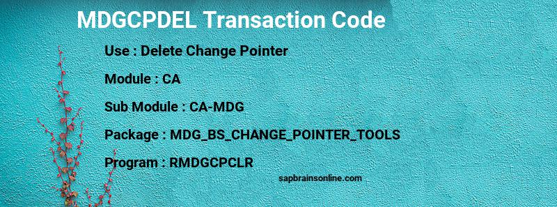 SAP MDGCPDEL transaction code