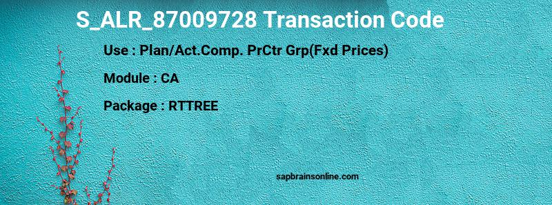 SAP S_ALR_87009728 transaction code