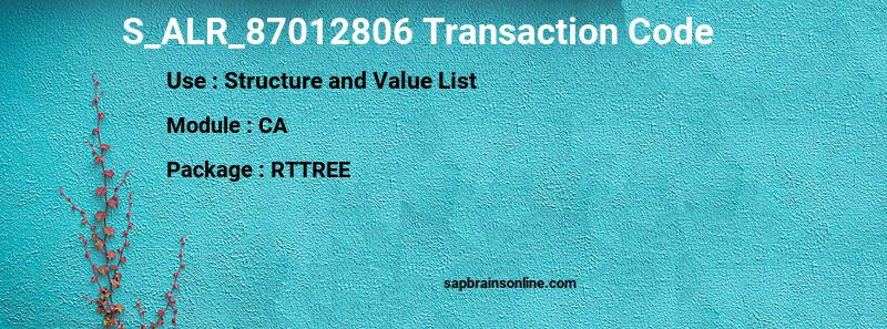 SAP S_ALR_87012806 transaction code