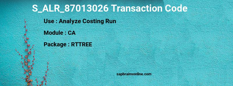 SAP S_ALR_87013026 transaction code