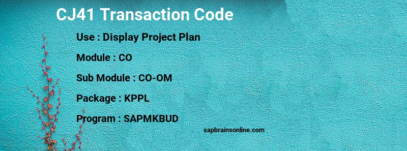SAP CJ41 transaction code