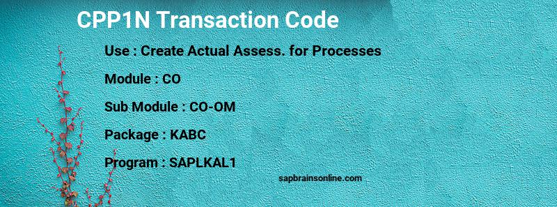 SAP CPP1N transaction code