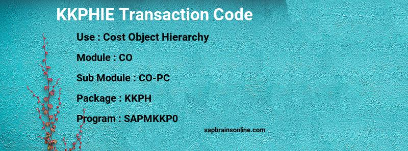 SAP KKPHIE transaction code