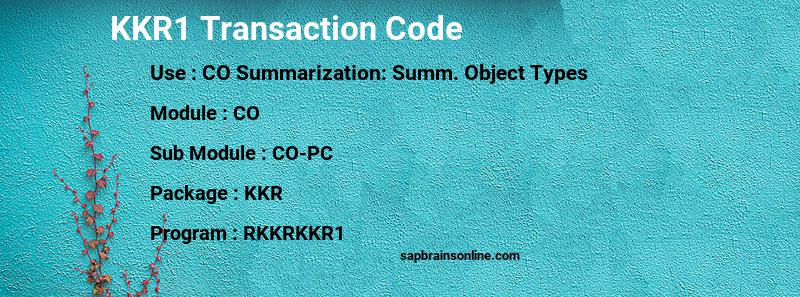 SAP KKR1 transaction code