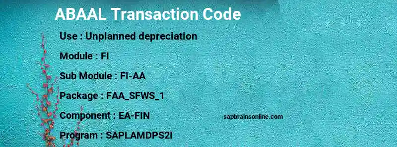 SAP ABAAL transaction code
