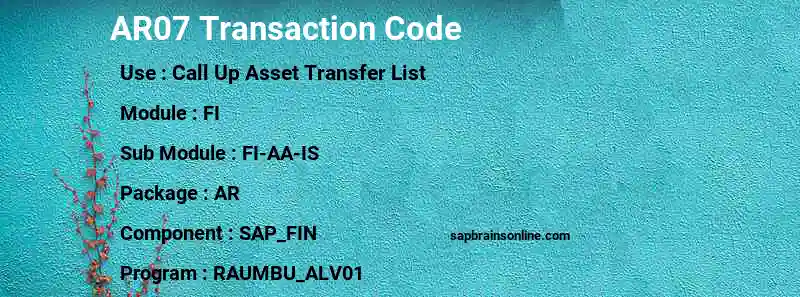 SAP AR07 transaction code