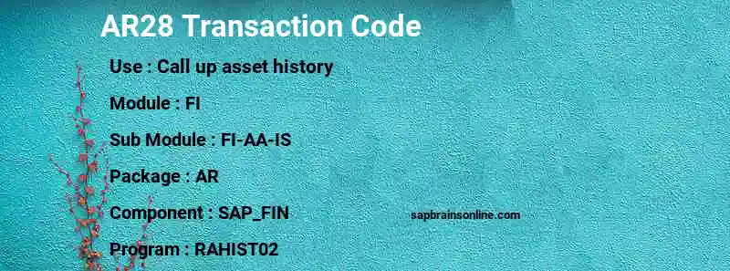 SAP AR28 transaction code