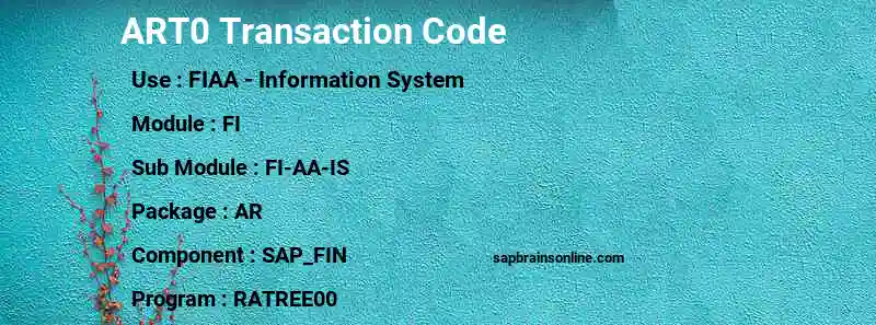SAP ART0 transaction code