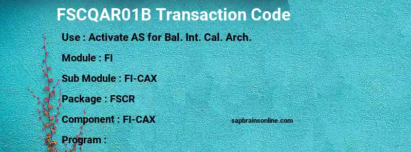 SAP FSCQAR01B transaction code