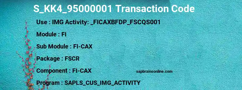 SAP S_KK4_95000001 transaction code