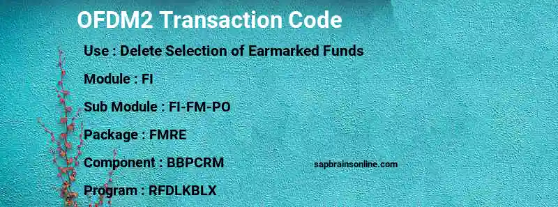 SAP OFDM2 transaction code
