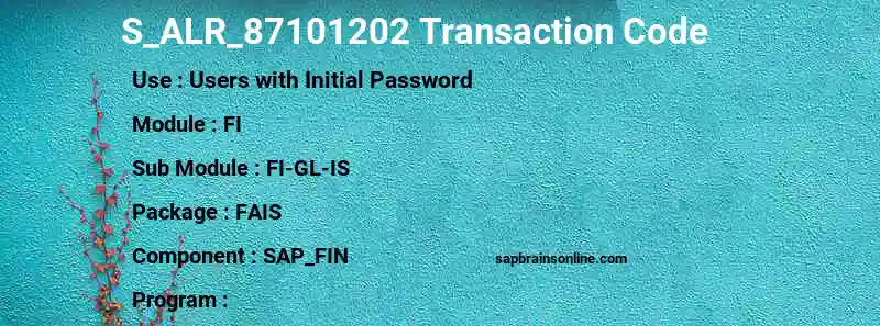 SAP S_ALR_87101202 transaction code