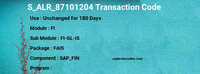 SAP S_ALR_87101204 transaction code
