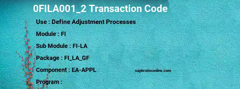SAP 0FILA001_2 transaction code