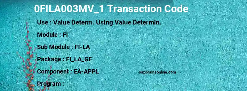 SAP 0FILA003MV_1 transaction code
