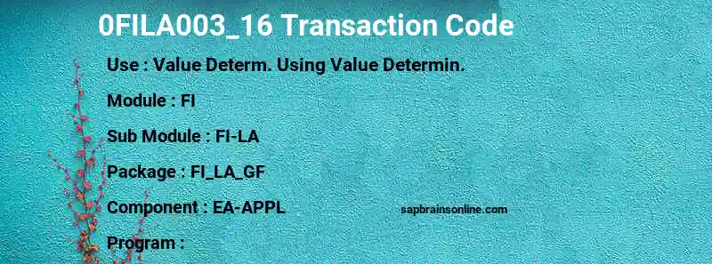 SAP 0FILA003_16 transaction code