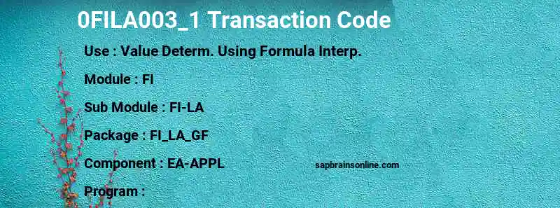 SAP 0FILA003_1 transaction code